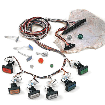 8 line harness, game machine harness, 8 line harness with buttons